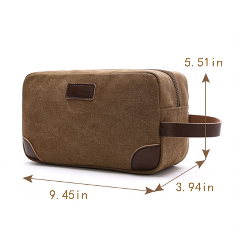 Travel Toiletry Bag for Men Water Resistant Canvas Shaving Bag 3
