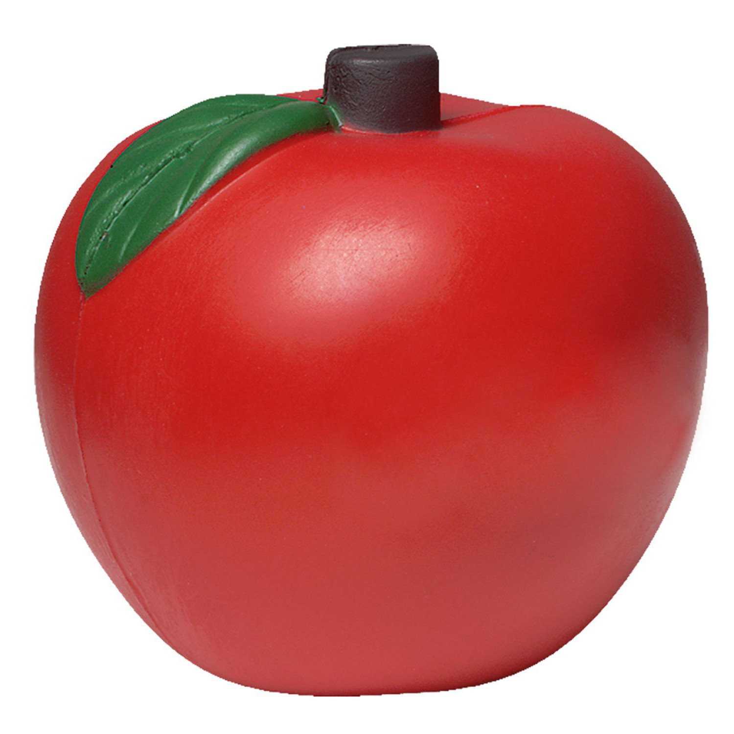 Red Apple Stress Shape With Green Leaves 1