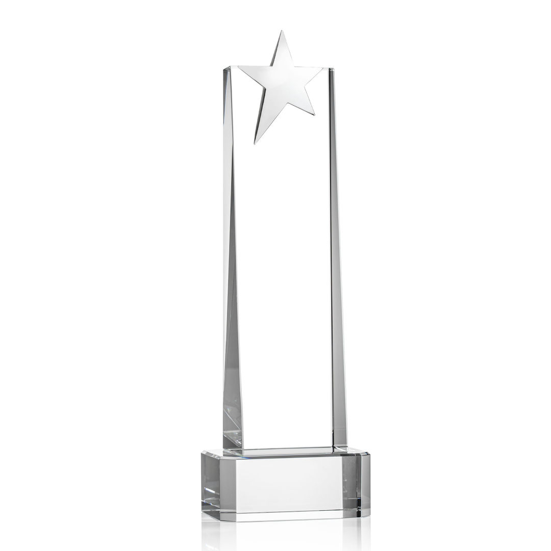 Fanshaw Silver Star VividPrint™ Award on Base - Clear 2