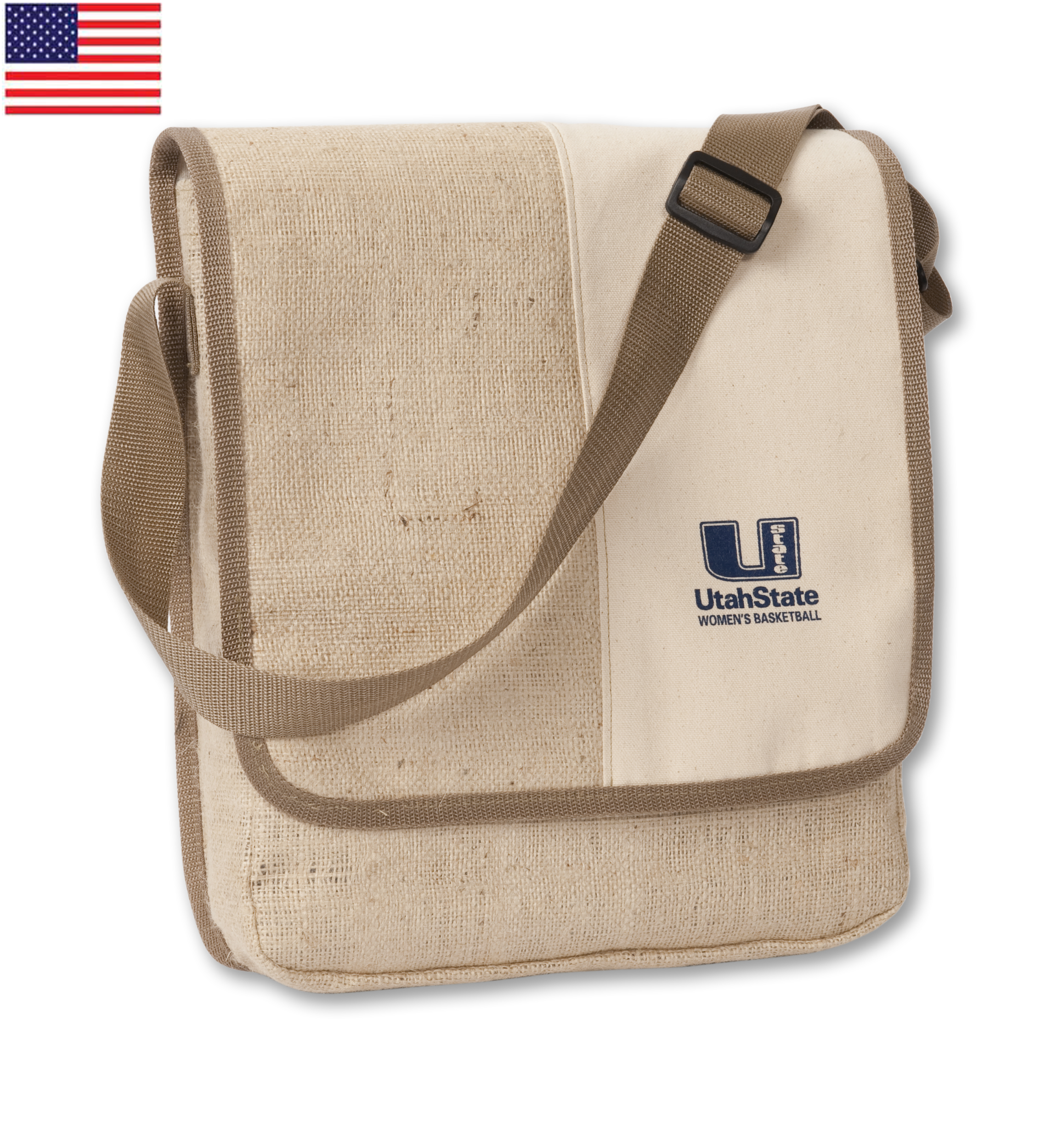 Mediator Satchel Messenger Bag Jute/Cotton/Burlap 2
