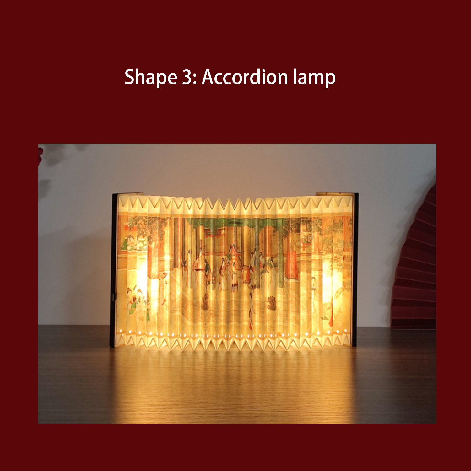 Exotic LED Fan Shape Folding Portable Accordio Light Lamp 11