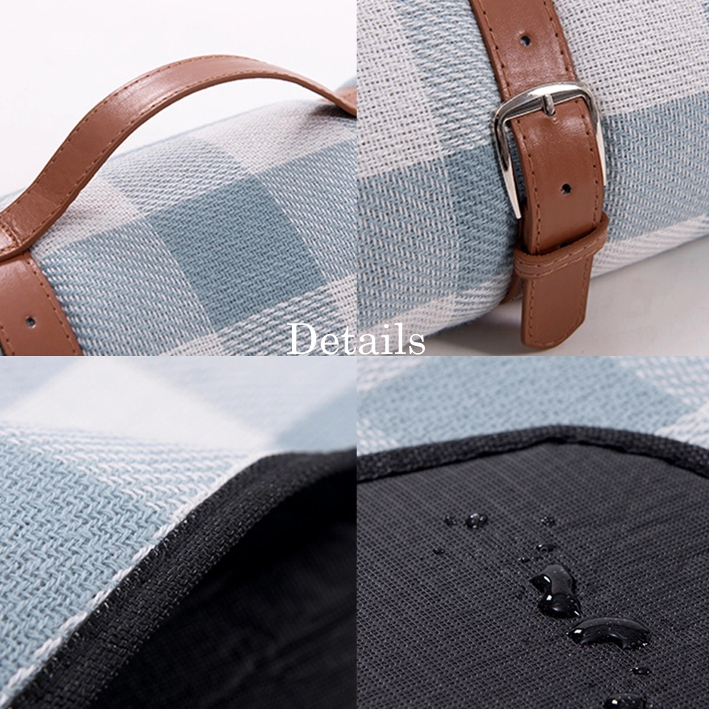 Roll Up Picnic Blanket With Leather Strap 2