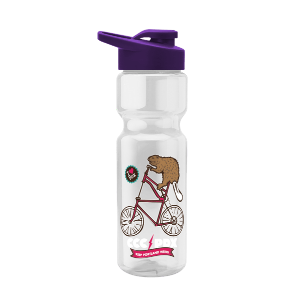 Blazer 28oz Transparent Bike Bottle w/Drink-thru Lid 180