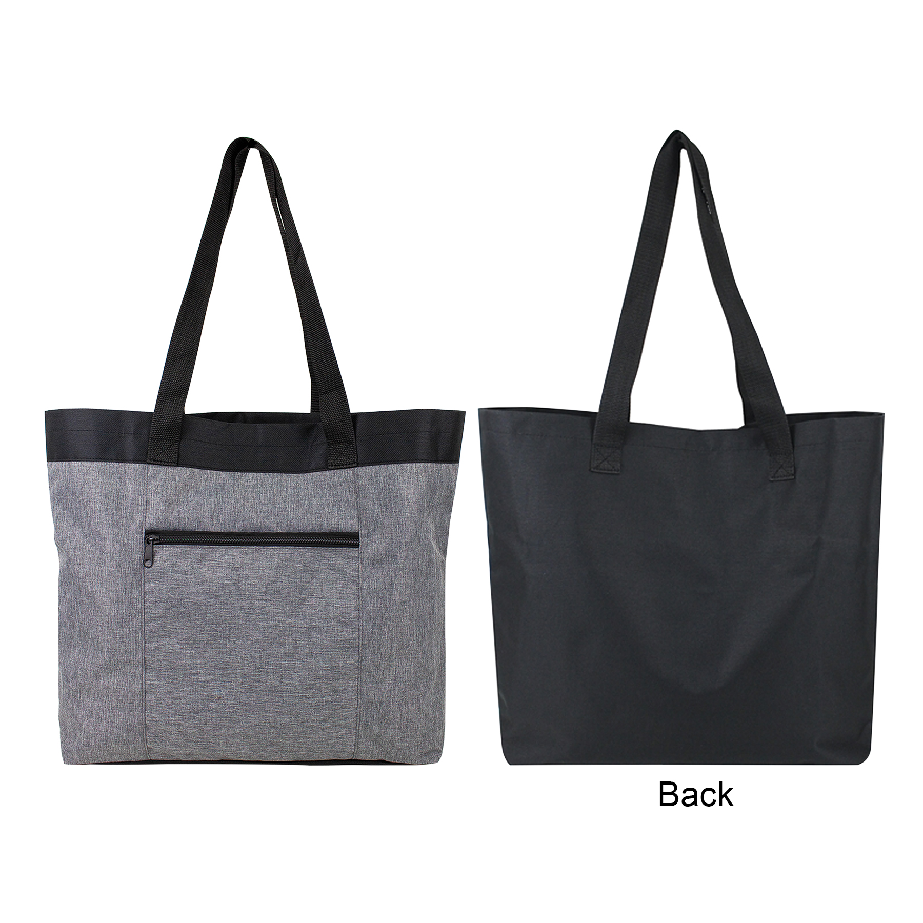 600D Heather Gray Open Tote 5