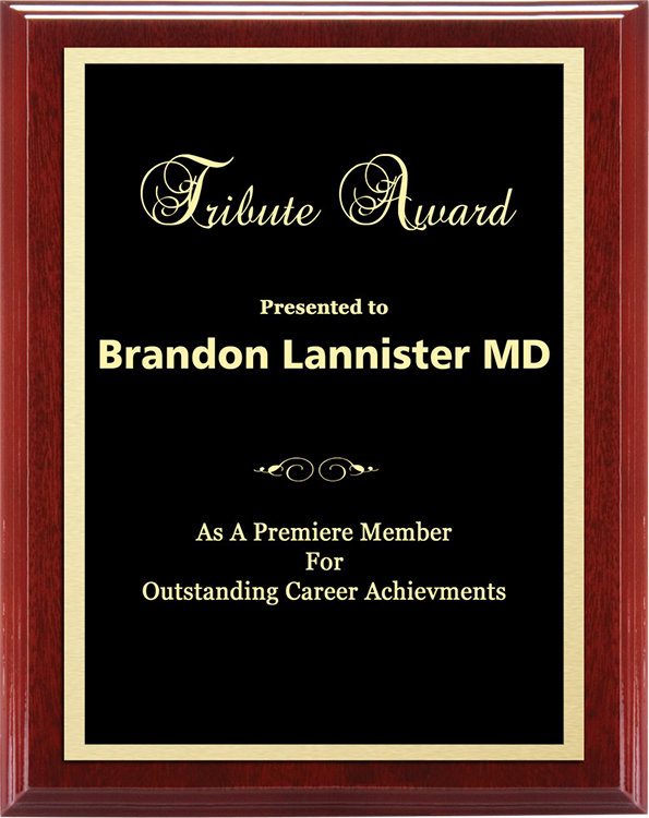 Double Plate Lasered Plaque-Mahogany