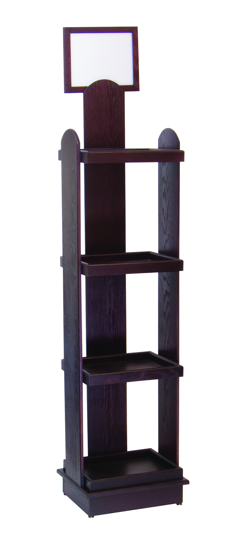 Floor 66"h Wine Bottle Display 4 shelves w/ Sign Holder