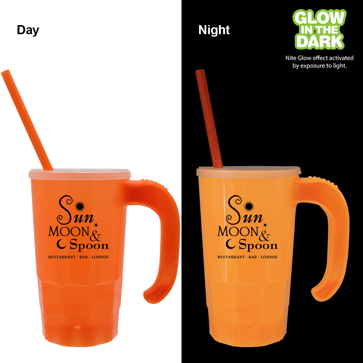 20 oz. Nite Glow Stackable Beer Stein/Straw/Lid Set 6