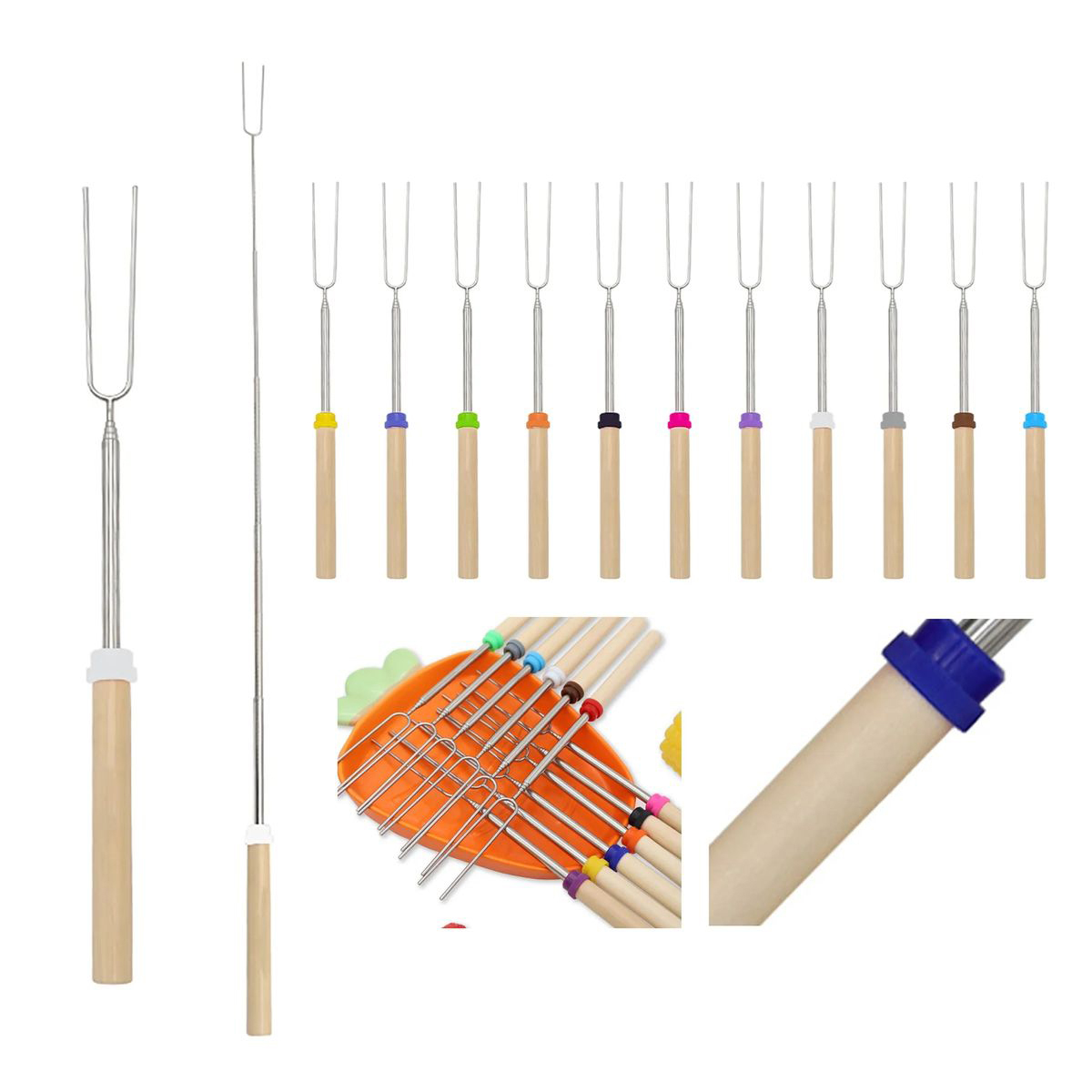 Stainless Steel Roasting Fork with Extendable Design 11