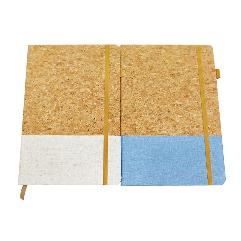 Eco-Friendly A5 Cork Wooden Hard Cover Notebook w/Elastic Strap & Bookmark & Pen Loop 4