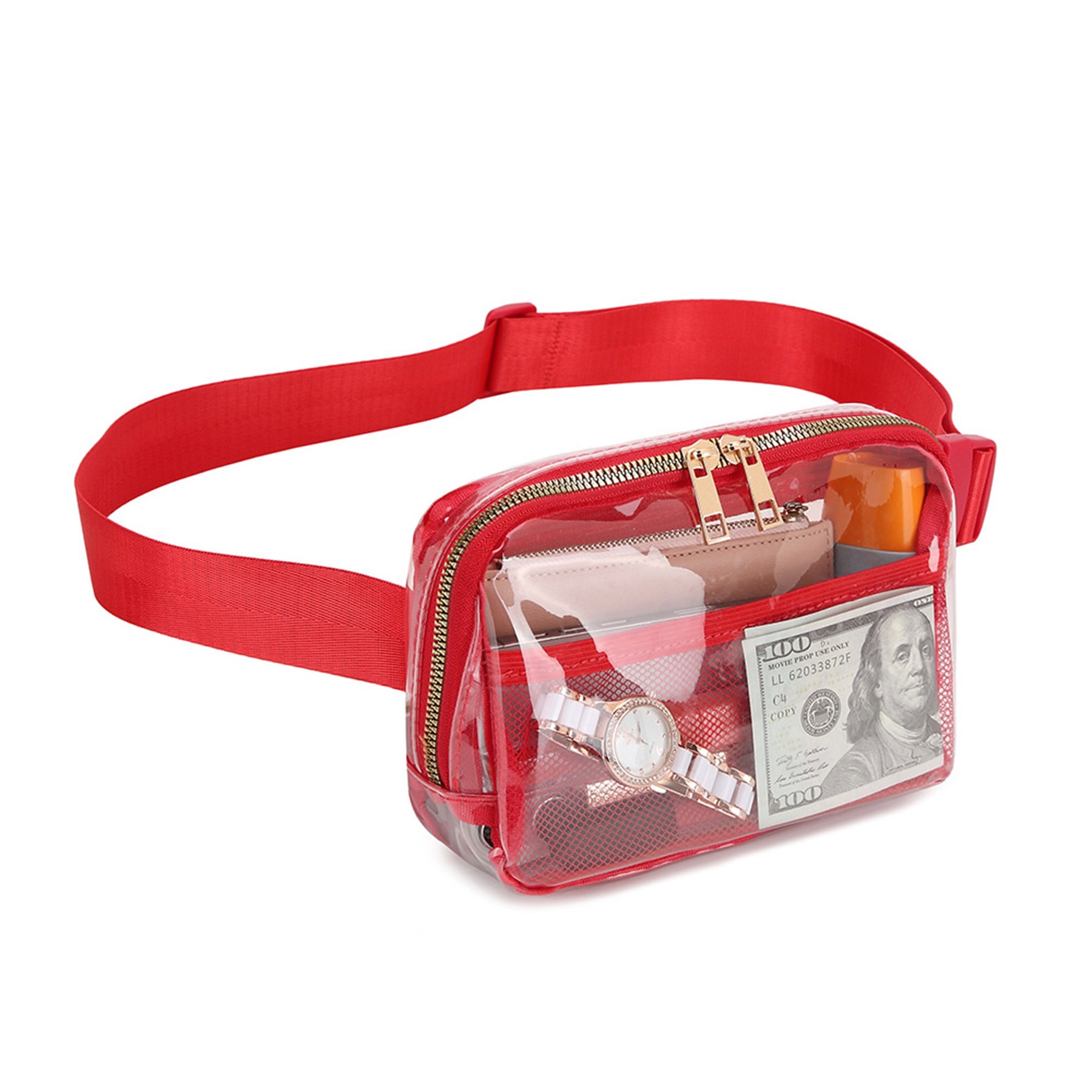 Clear PVC Quilted Purse Stadium Approved Crossbody Bag 14