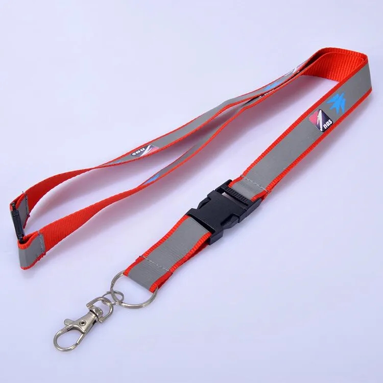 Custom reflective strip work ID lanyard nylon neck strap 5