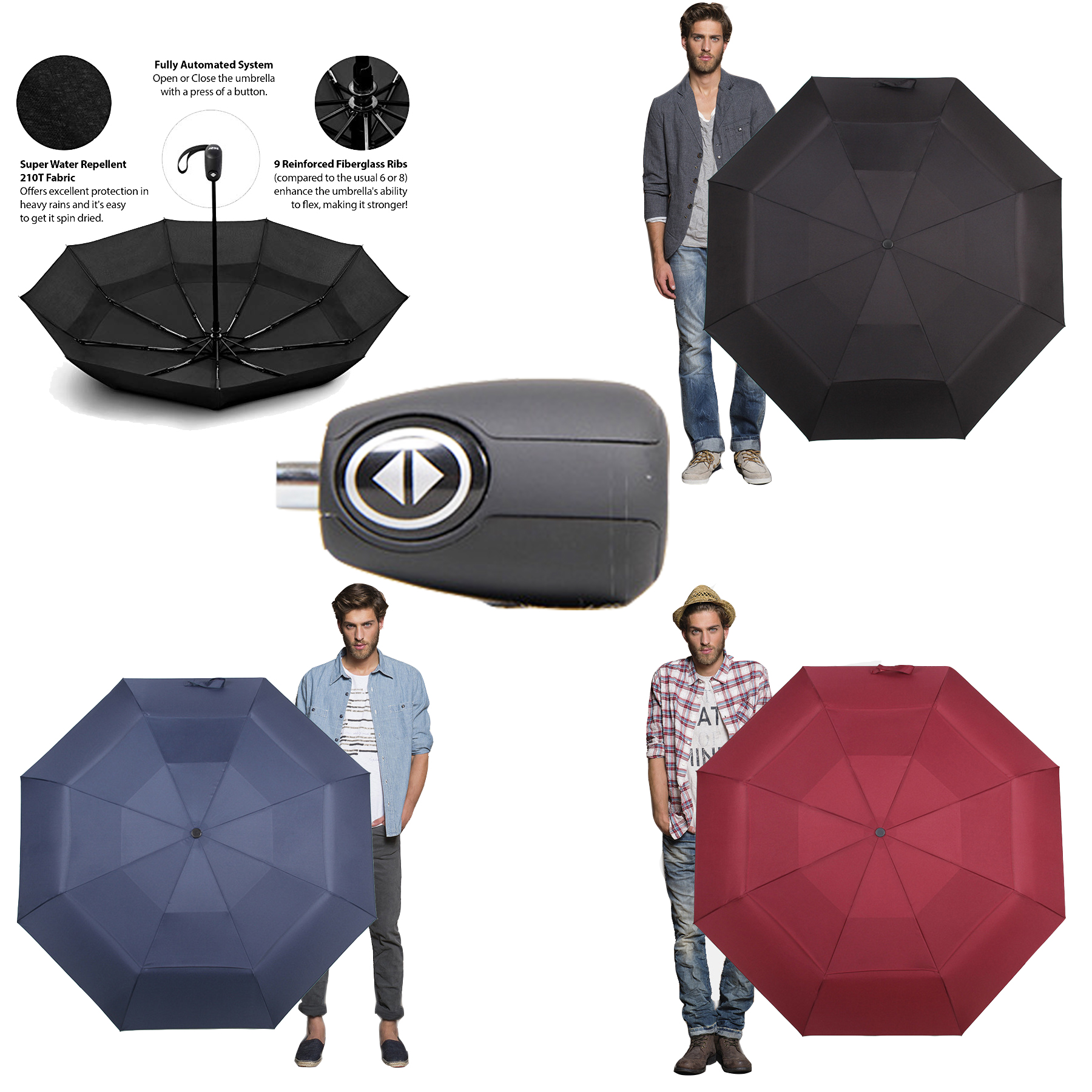 Double Canopy Windproof Travel Umbrella 2