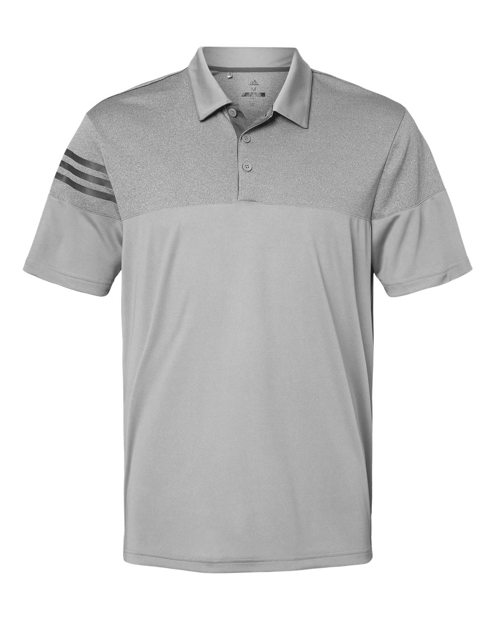 Men's Heathered 3-Stripes Colorblocked Polo - A213 26
