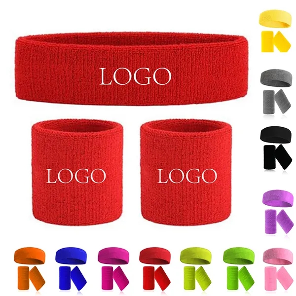 1 headband & 2 wrist sweatbands set 2