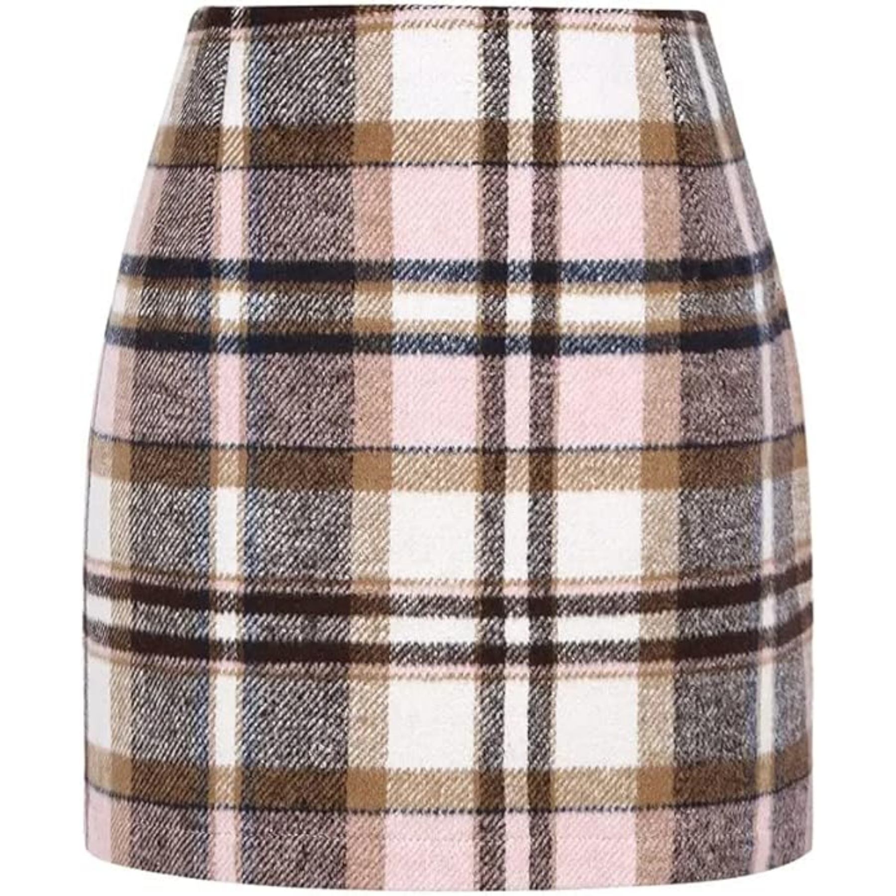 Womens Wool Plaid Mini Skirt 5