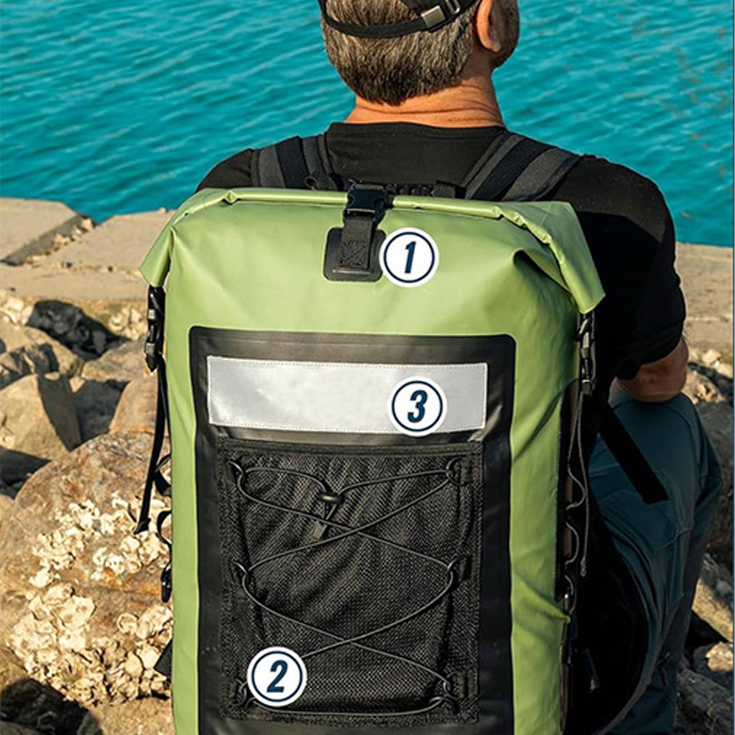 Outdoor Walking Camping 35L Waterproof Bucket Backpack 5