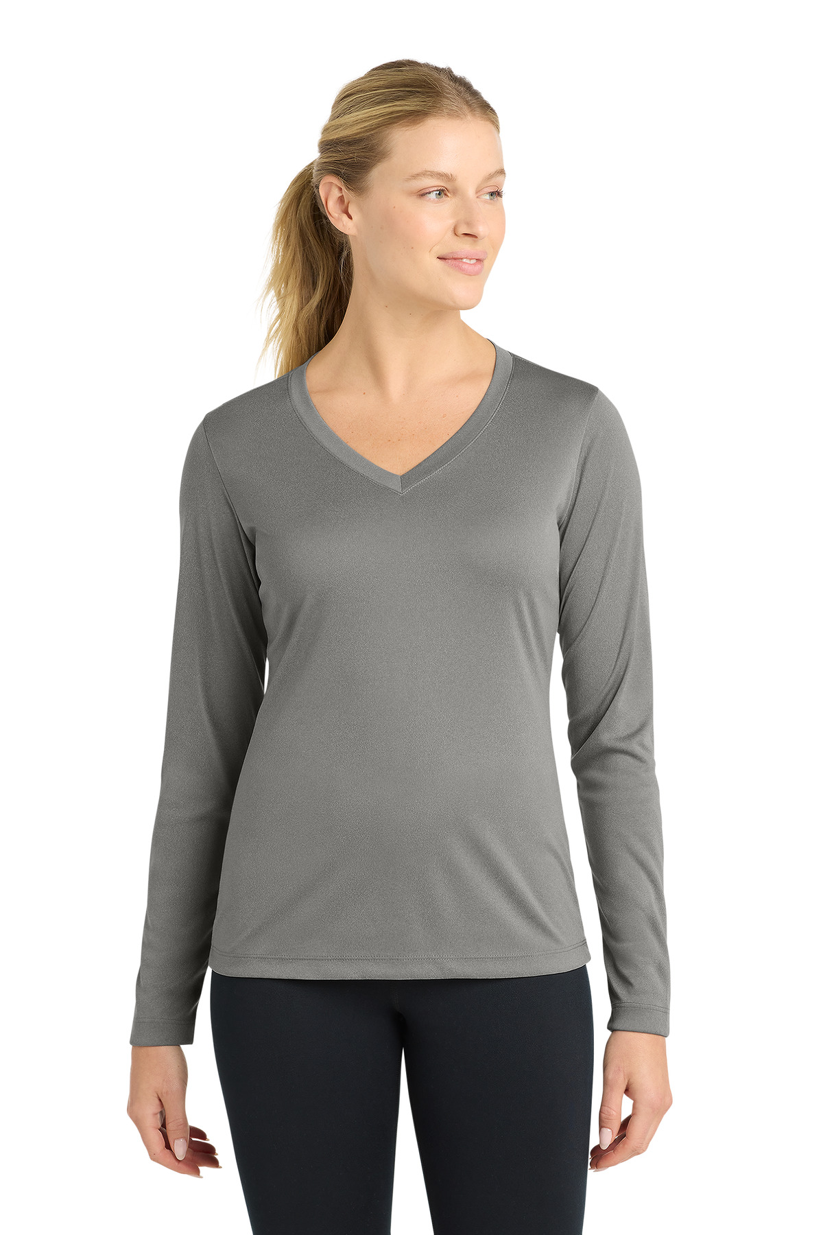 Sport-Tek Women's Long Sleeve PosiCharge Competitor V-Neck Tee. LST353LS 132