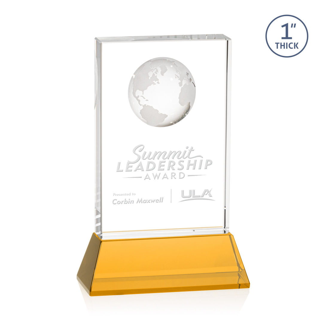 Ambassador Globe Award on Base - Amber 2