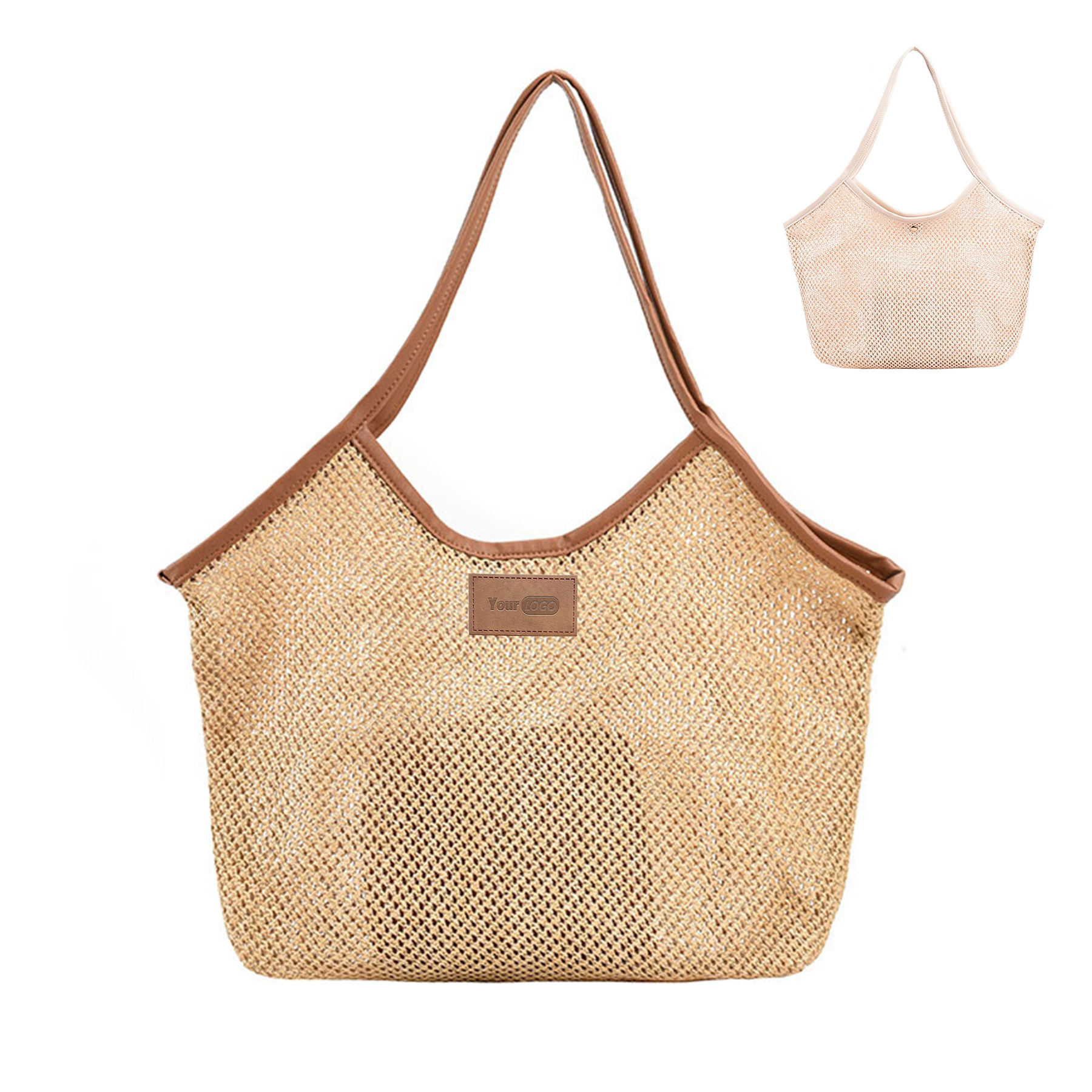 Jute Straw Woven Tote Bag, Handmade Weaving Shoulder Bag 1