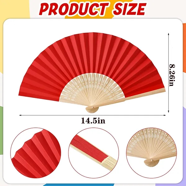 Multicolor Bamboo Folding Fans 5