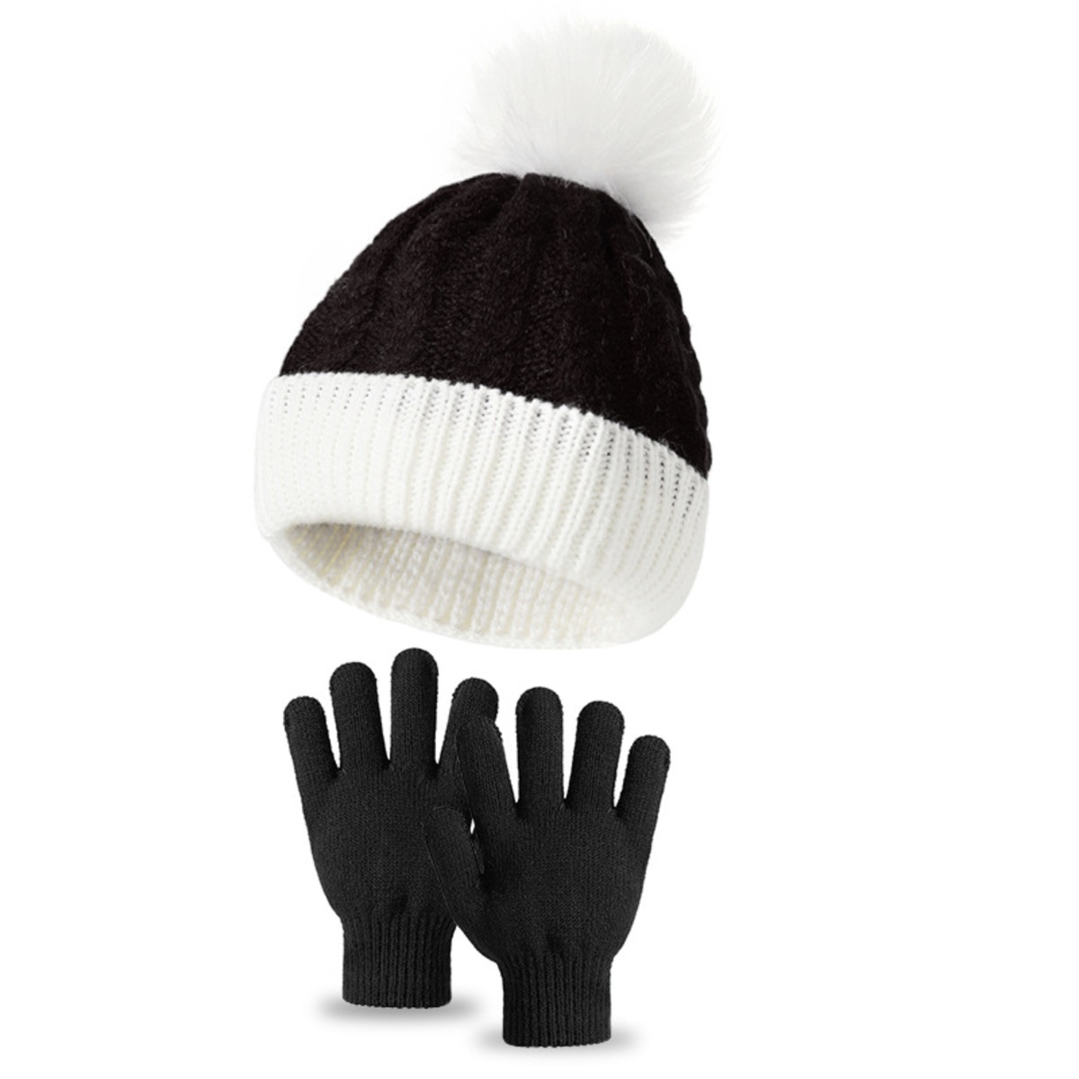 American Trends Baby Beanie with Double Pom Poms for Winter 1