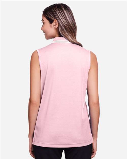 Women's CrownLux Performance® Plaited Tipped Sleeveless Polo - DG20SW 7