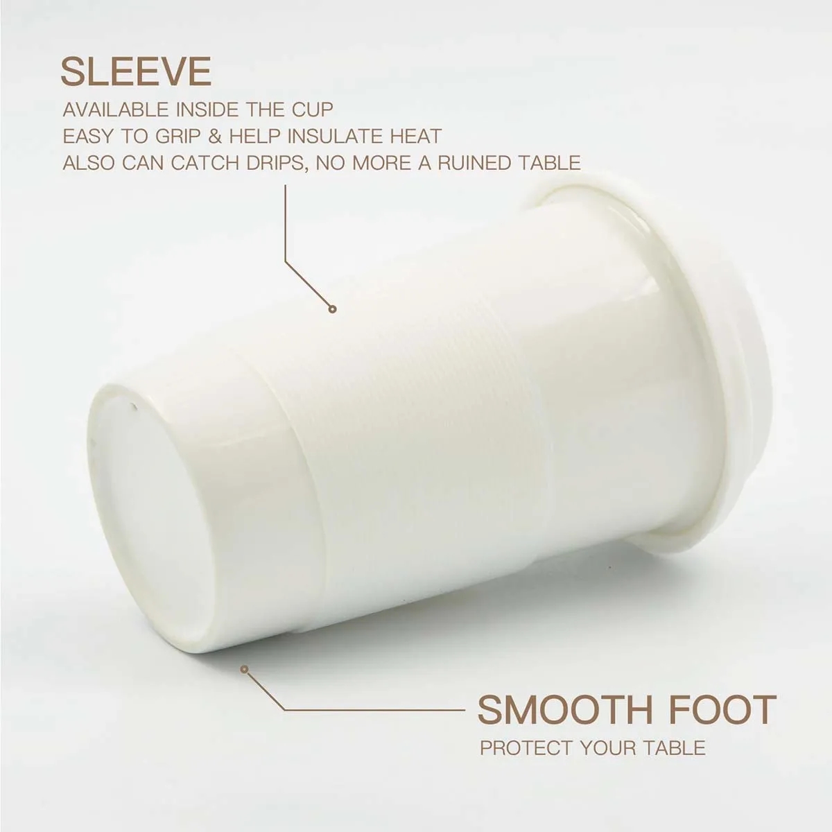 Reusable White Ceramic Travel Coffee Cup with Lid & Sleeve 5