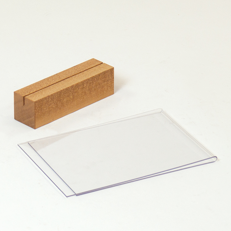 Acrylic Table Tent with Wood Base 4w x 6h