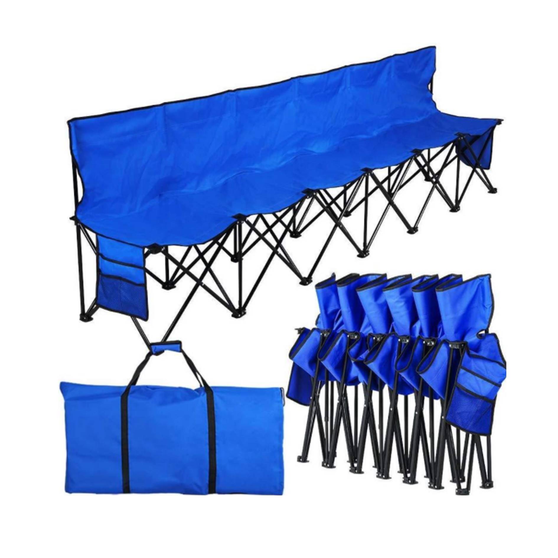 Six Seat Beach Bench With Back 2