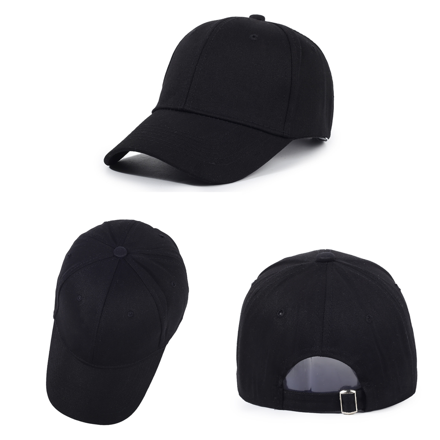 Stock Solid Color Cotton 6-Panel Baseball Cap w/ D-Ring 54