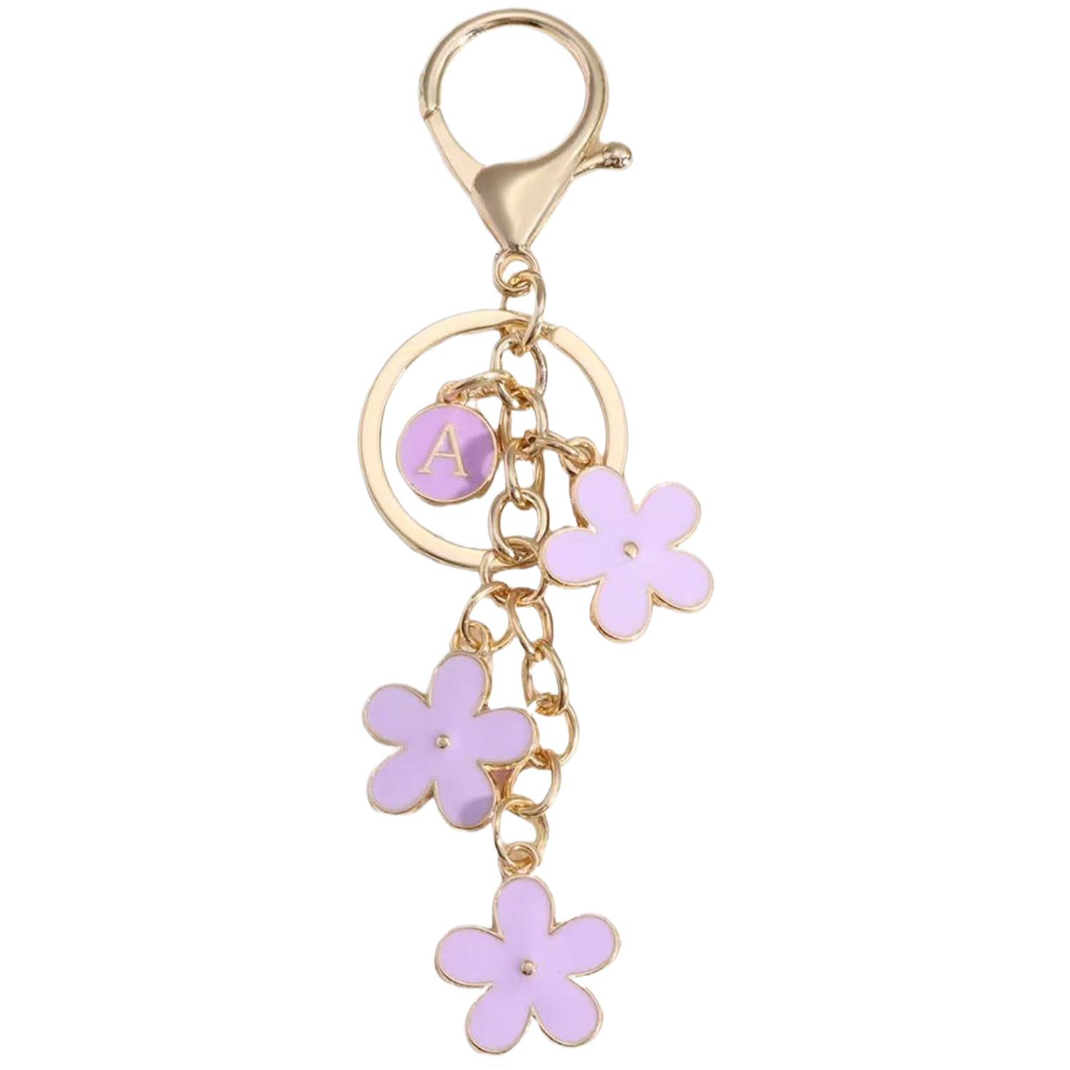 Custom Letter Floral Keychain 2
