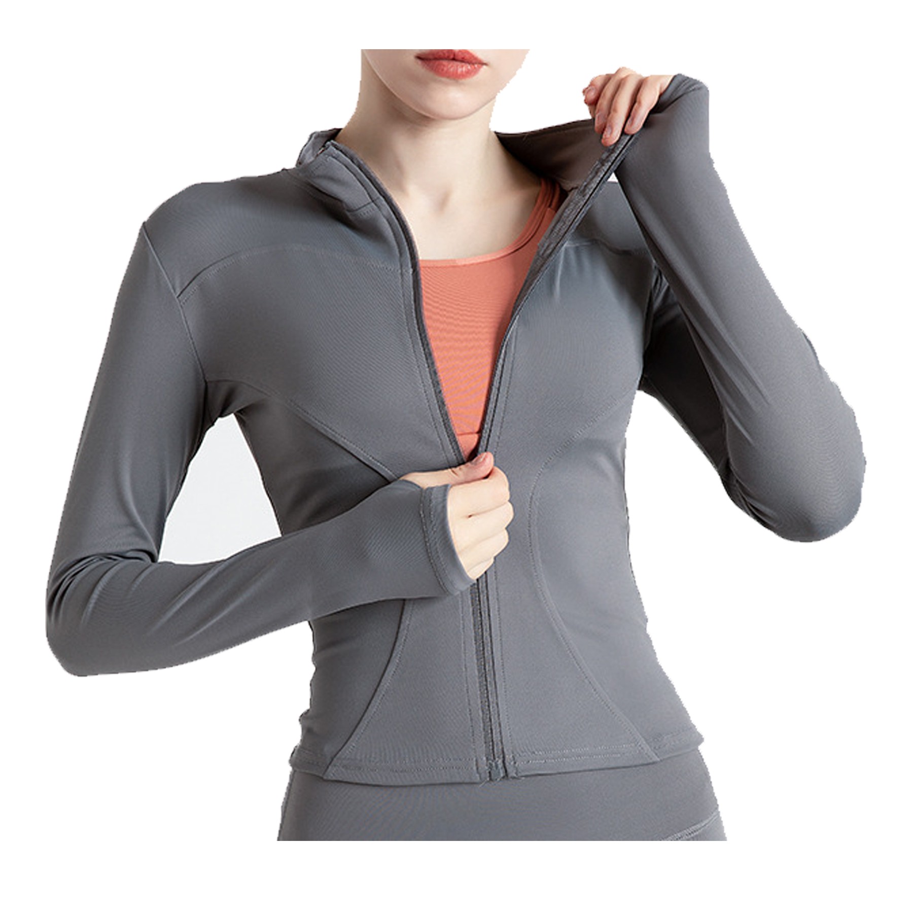 Women Lightweight Full Zip Slim Fit Yoga Sportwear 6