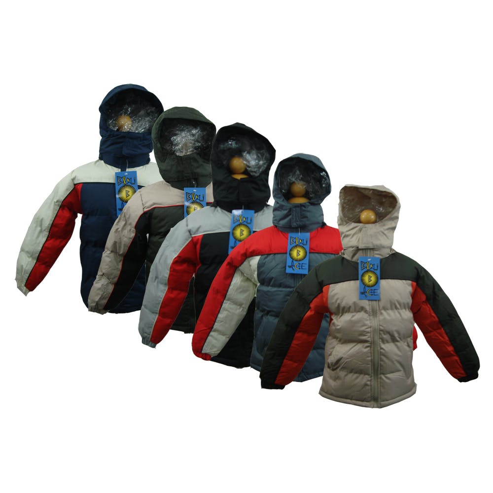 Boys' Hooded Jackets Assorted Color Combos 6-16 1