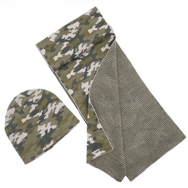 Beanie and Scarf Set - Camouflage 4