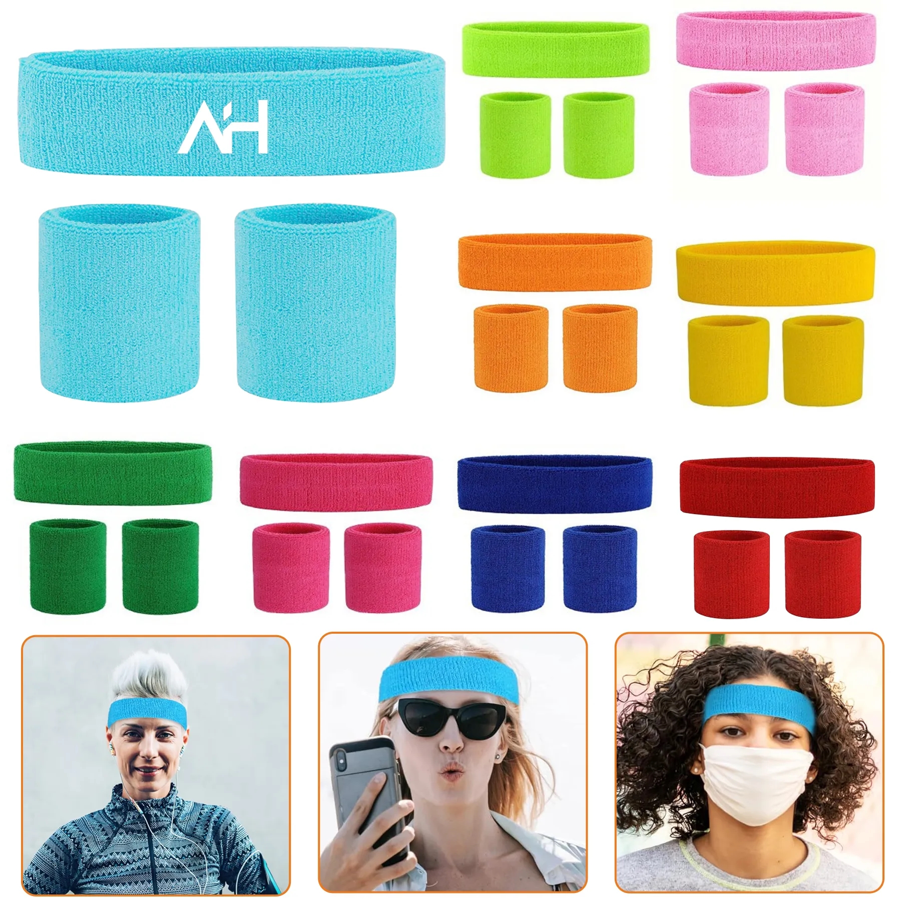 Yoga Basketball Sweatband Headband Three Piece Set 1