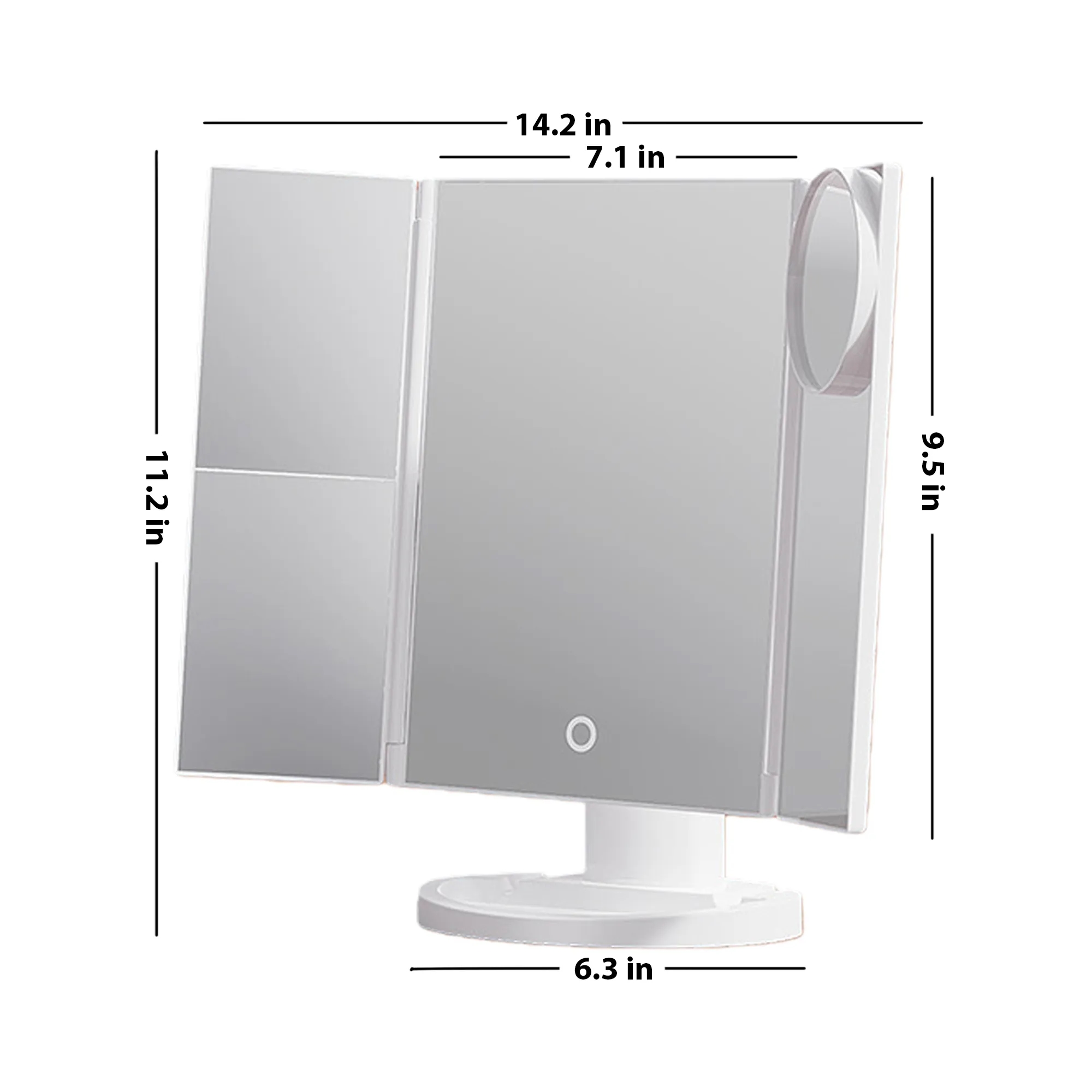 Folding LED Makeup Mirror For Desk 2