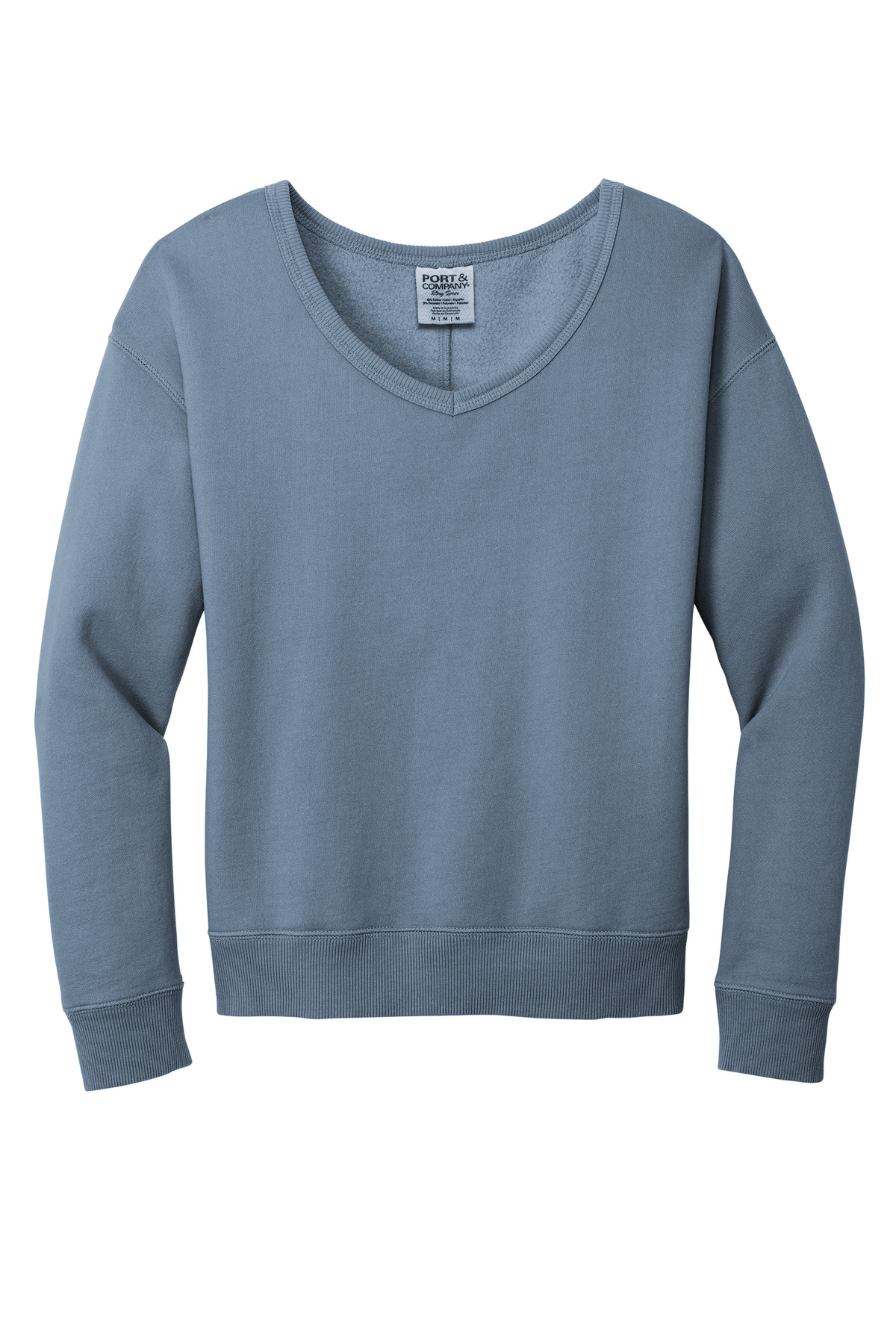 Port & Co Women's Beach Wash Garment-Dyed V-Neck Sweatshirt LPC098V 5