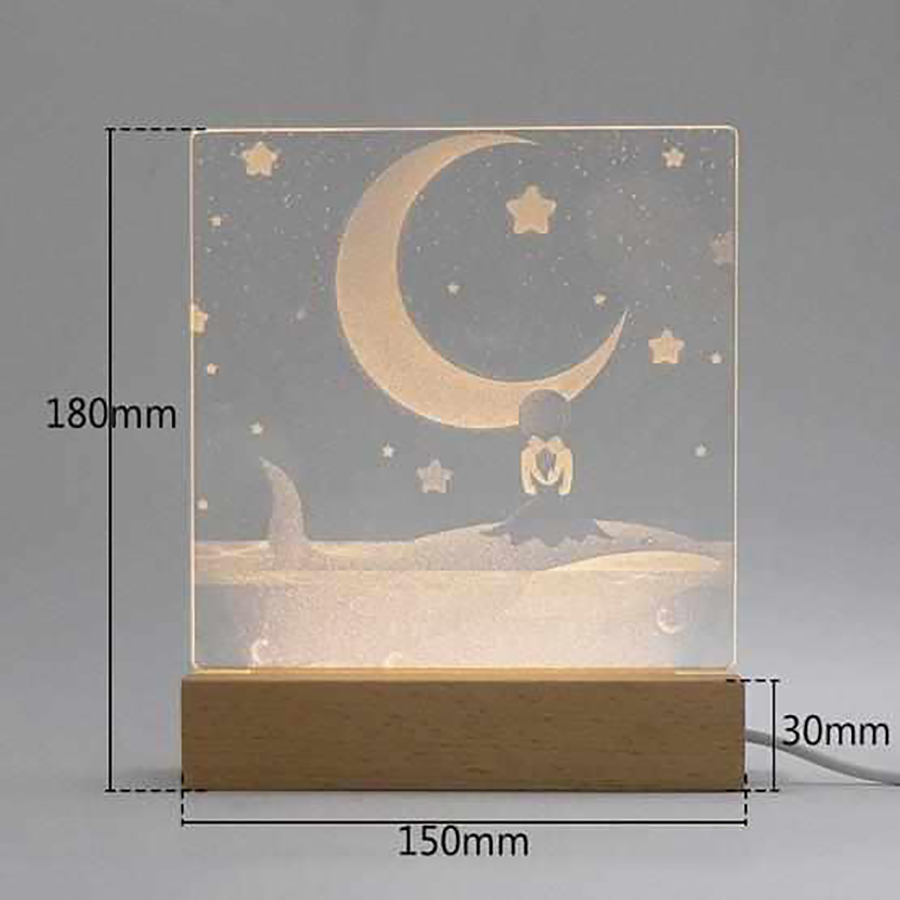 Unique Custom Shaped LED Light With Wooden Base Personalization Optional 4