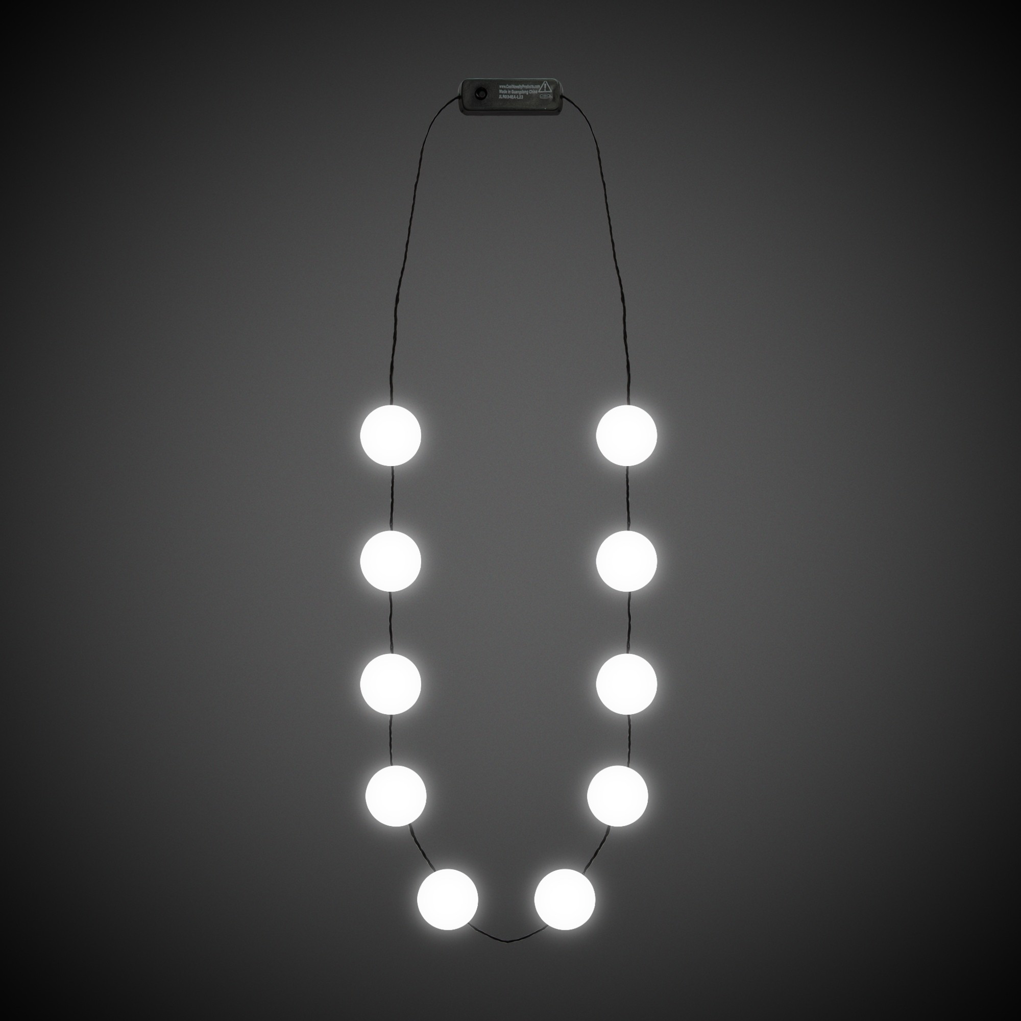 White Button Light Up Necklace 6