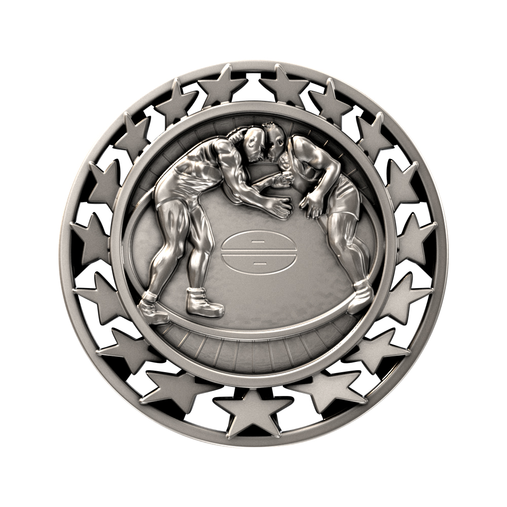 Wrestling Star Medallion (2-1/2") 3