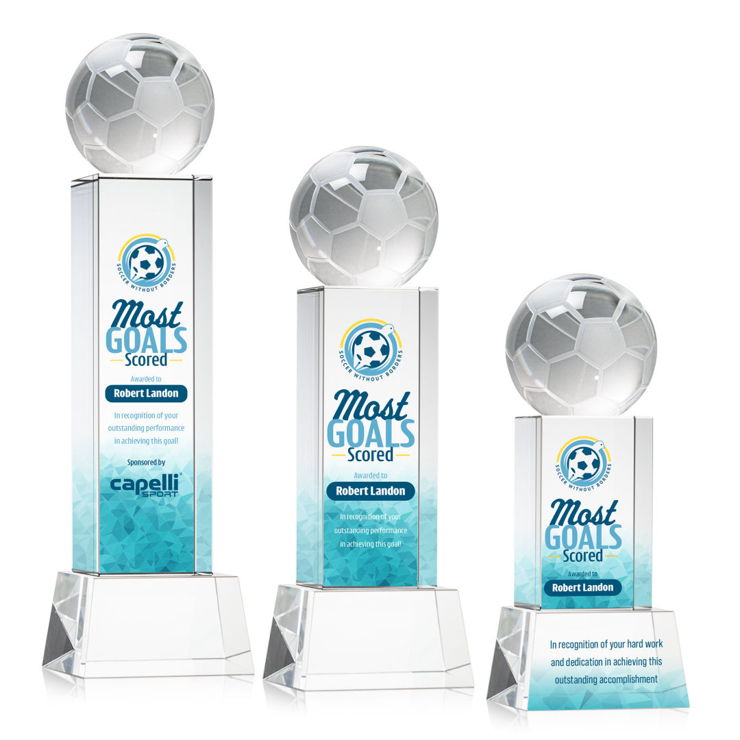 Soccer Ball VividPrint™ Award on Belcroft - Clear