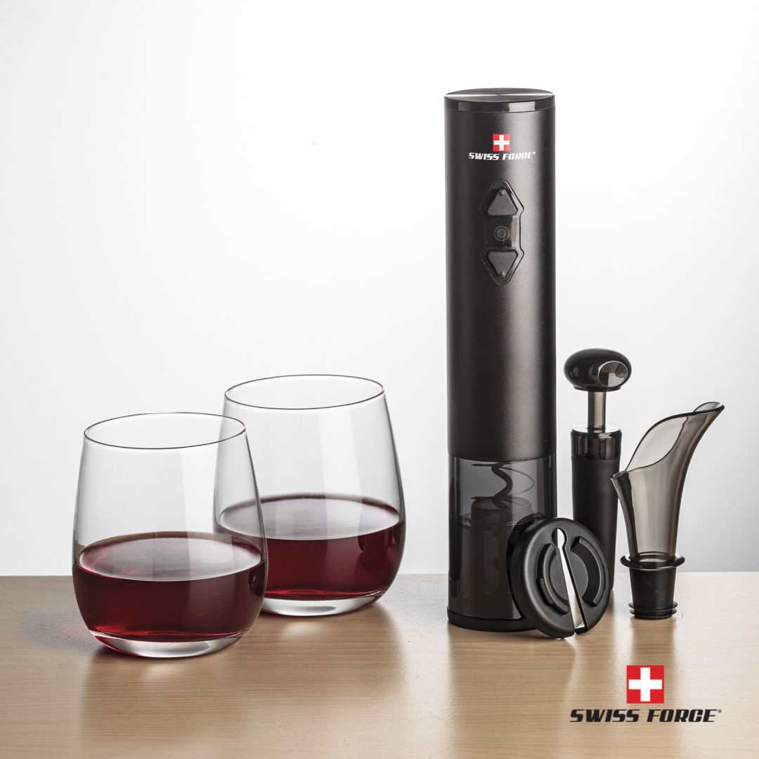 Swiss Force® Opener Set & Crestview Stemless Wine 8