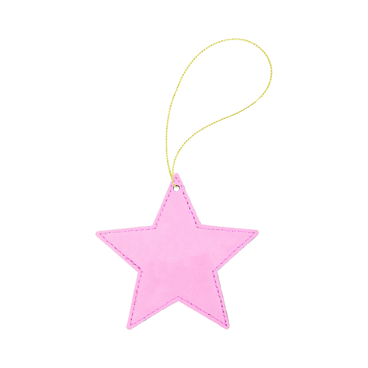 Pink Leatherette Star Ornament 3