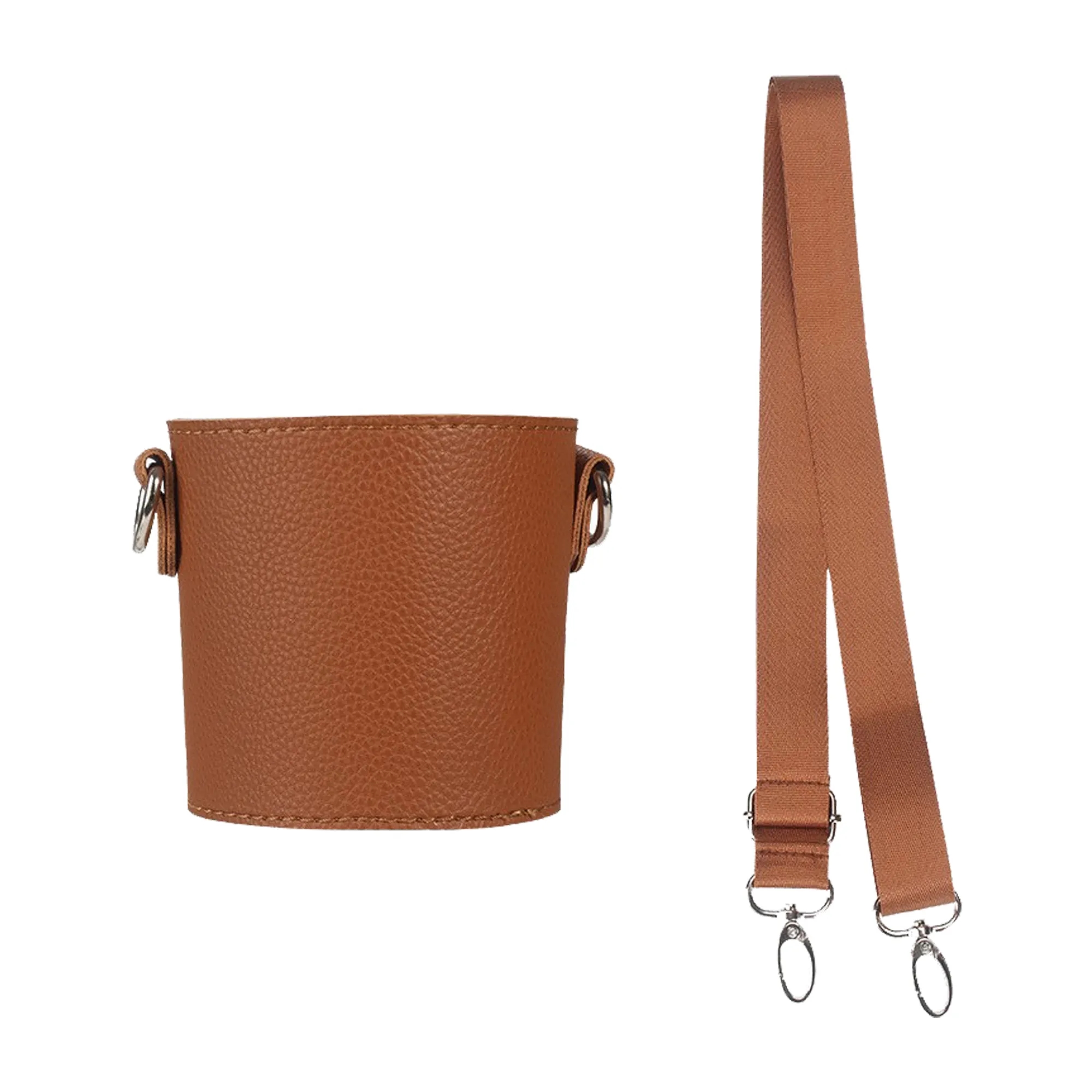 Cross-Strap Leather Beverage Sleeve 5