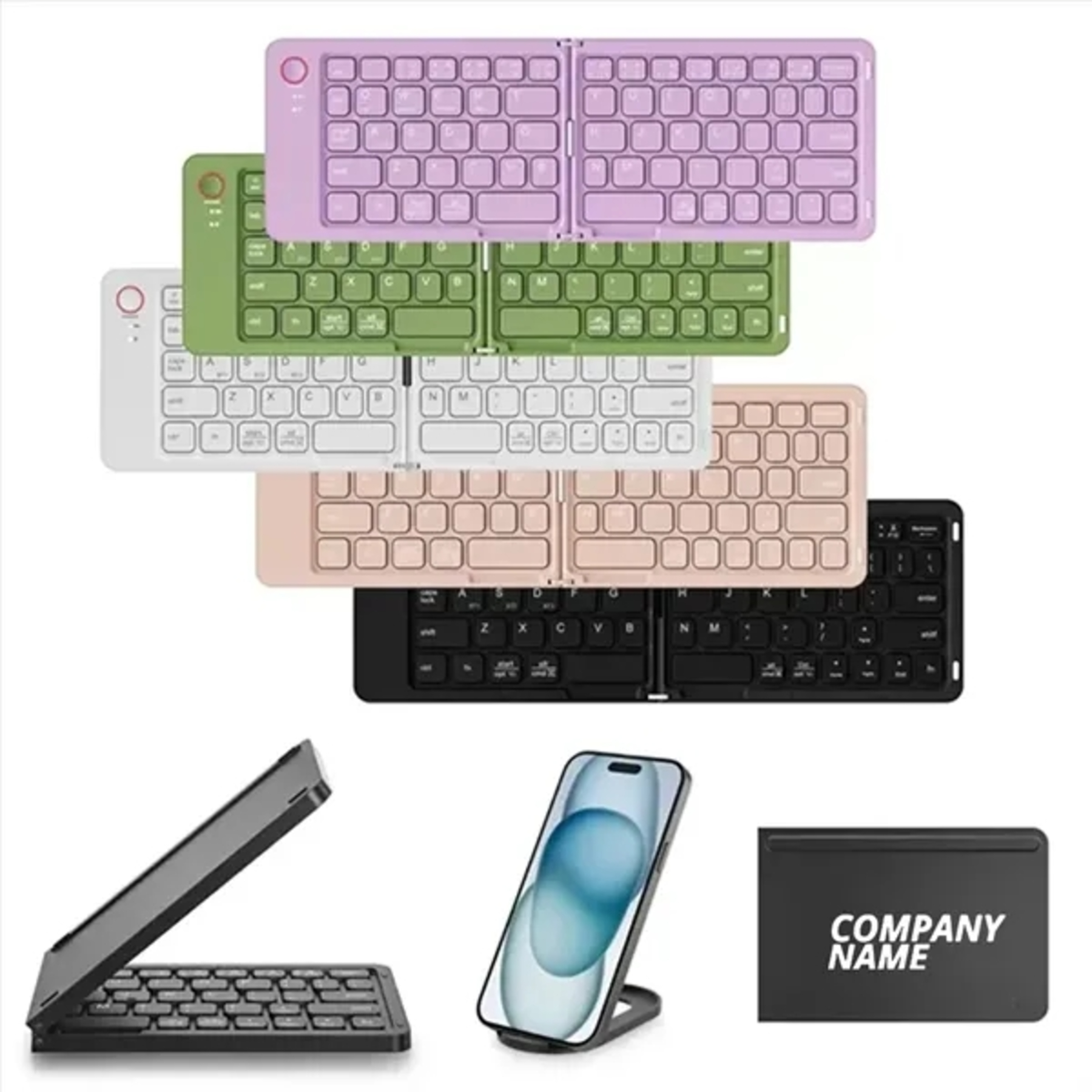 Portable Folding Bluetooth Keyboard with Phone Holder
2