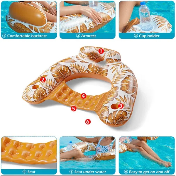 Swimming Pools Floating Chair With Cup Holders 5