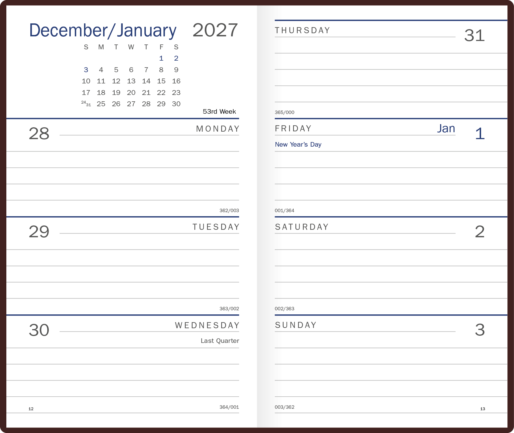 Triumph® Calendars Standard Weekly Pocket Planner 44