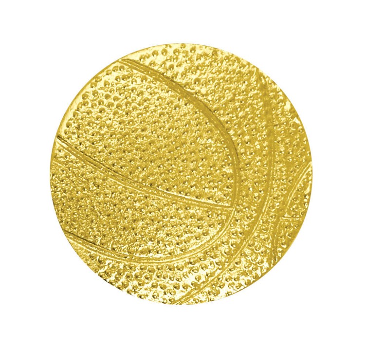 Basketball Bright Gold Chenille Lapel Pin