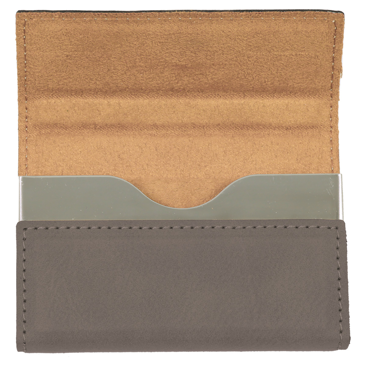 Gray Leatherette Business Card Holder 3