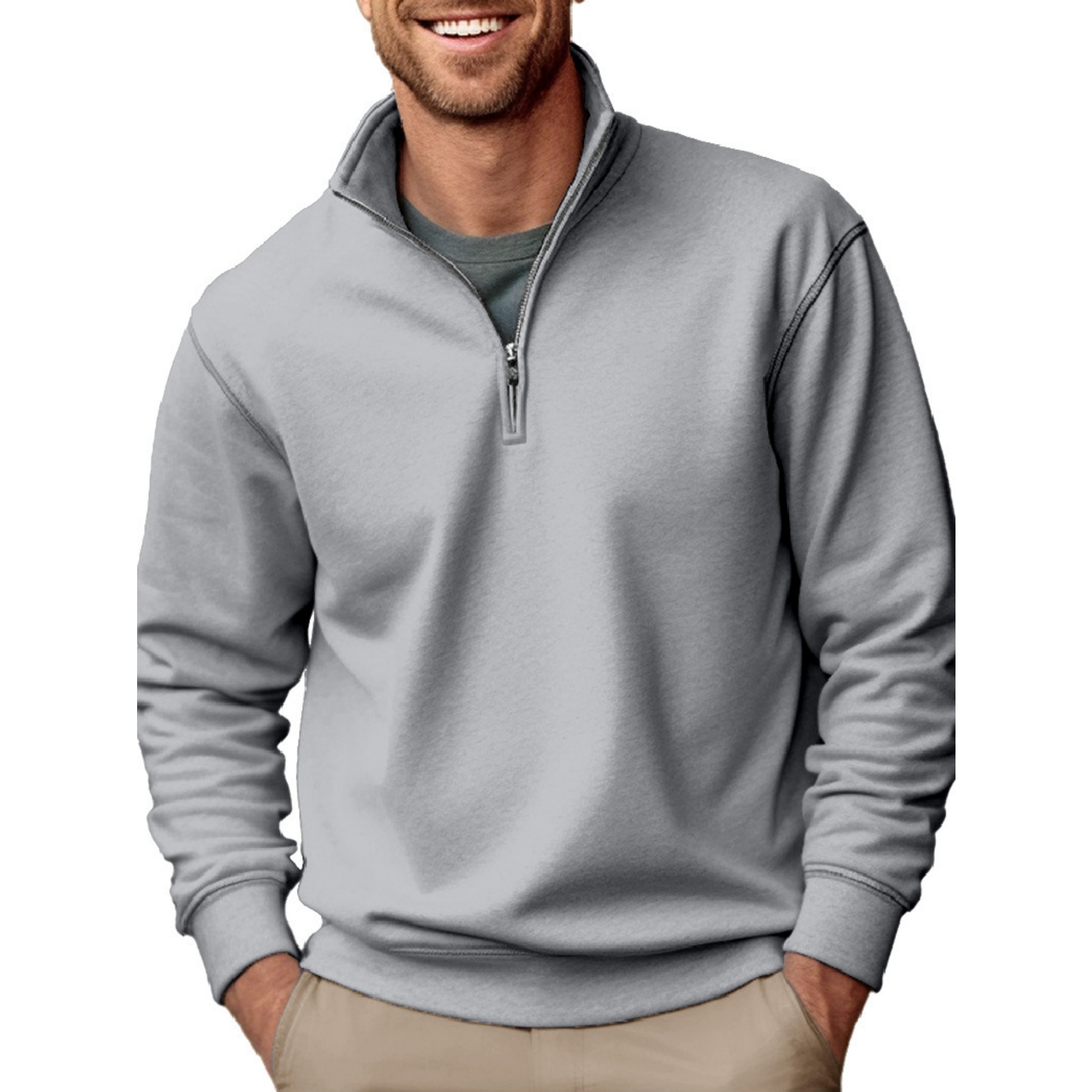 Men's Fashion Quarter Zip Pullover, custom hoodie or sweatshirt with logo imprint 11